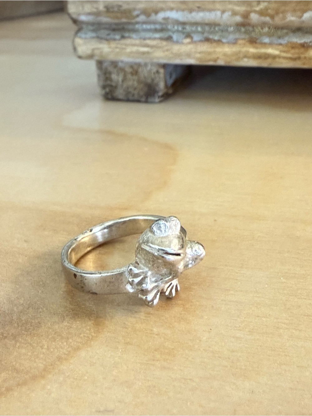 Vintage Sterling Silver Frog Ring
